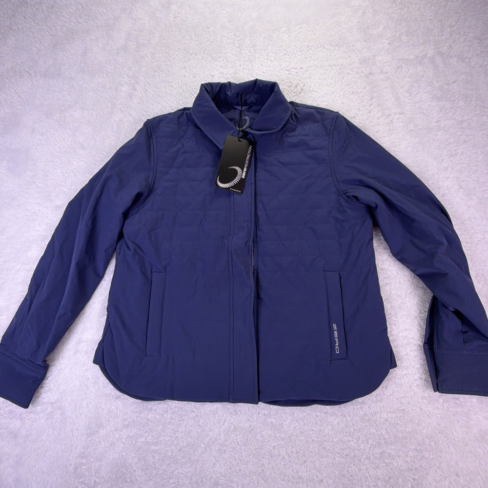 NEW Zero Restriction Avery Shirt Jacket Womens Small Storm Blue Quilted Golf NWT